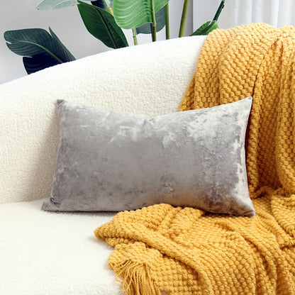 Luxurious velvet throw pillow cover with speckled texture, perfect for sofa and bed. Contemporary style with zip closure, machine washable. Made of 100% polyester.