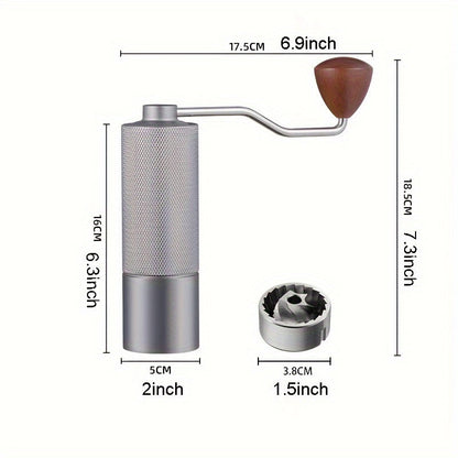 Premium Manual Coffee Bean Grinder with Lattice Pattern Handle - Perfect for Home and Work Use