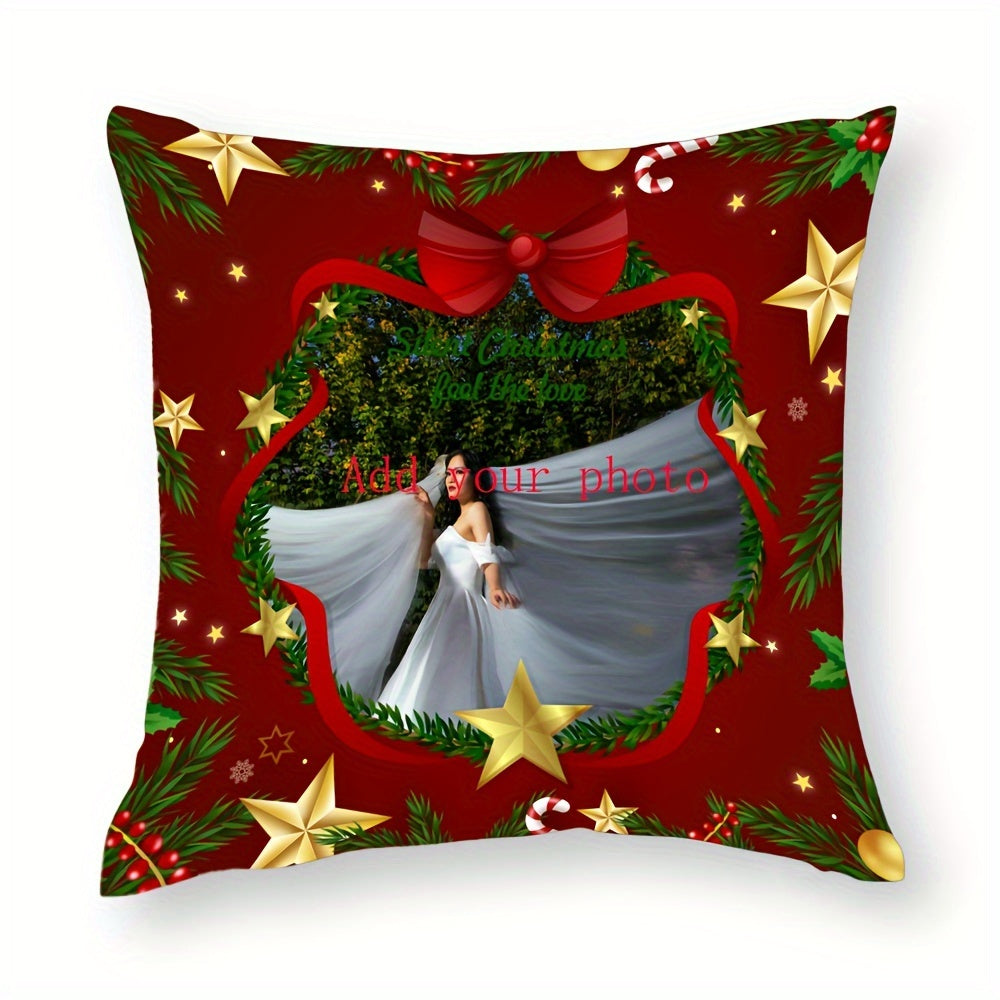 Get a personalized touch for the holidays with our Custom Christmas Photo Pillow. This 1pc Short Plush Pillowcase features a Double-Sided Design that allows you to Add Your Own Pictures. Perfect for celebrating with Pets, Friends, and Family, this