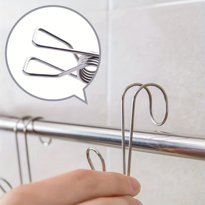 5-piece stainless steel hook set for hanging towels in the kitchen or bathroom, and for everyday use in the home. Can also be used for hanging snacks and securing items in windy conditions.