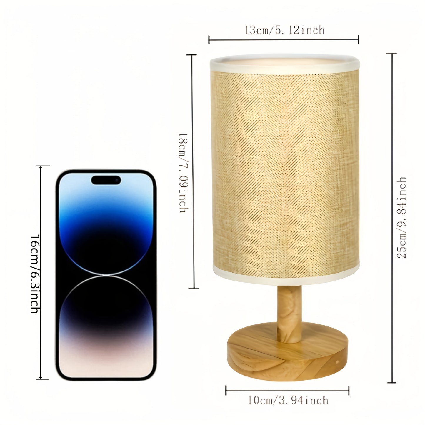 Modern solid wood table lamp with creative LED light, ideal for bedroom, study room, and guest house decor. Features natural wooden base.