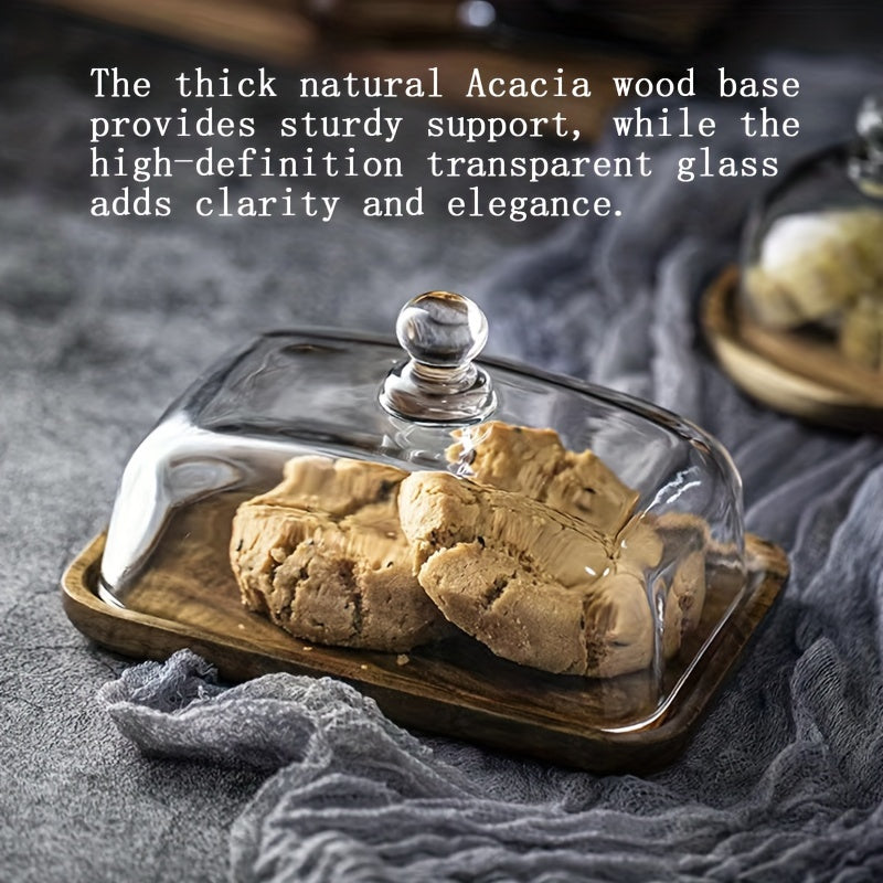 Acacia wood butter dish perfect for weddings, snacks, and fruit in kitchen and restaurants.