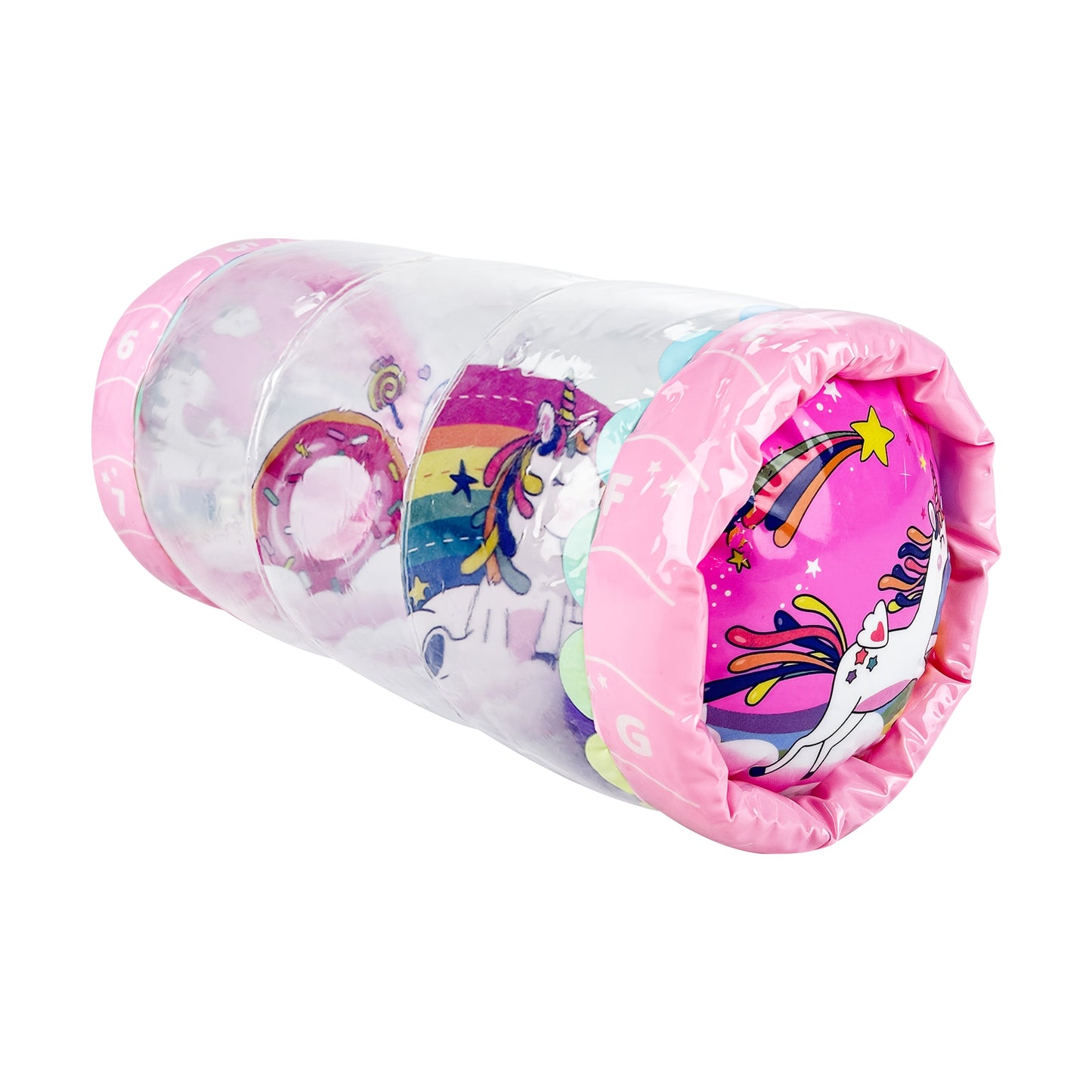 Encourage fine motor skill development in infants with this Glow-in-the-Dark Baby Crawling Toy. The PVC roller features a rattle and ball for early development activities.