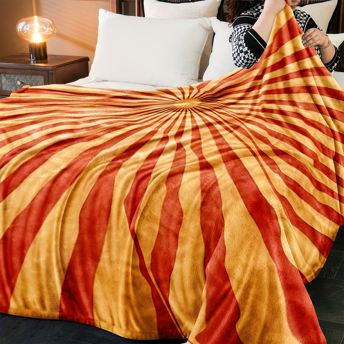 Soft Plush Throw Blanket with Contemporary Style - Featuring a Mixed Color Printed Knit Fabric, this All-Season Lightweight Bed Blanket is perfect for the Bedroom, Living Room, Sofa, Office, or Camping. Dry Clean Only. Makes a Great Multipurpose Gift