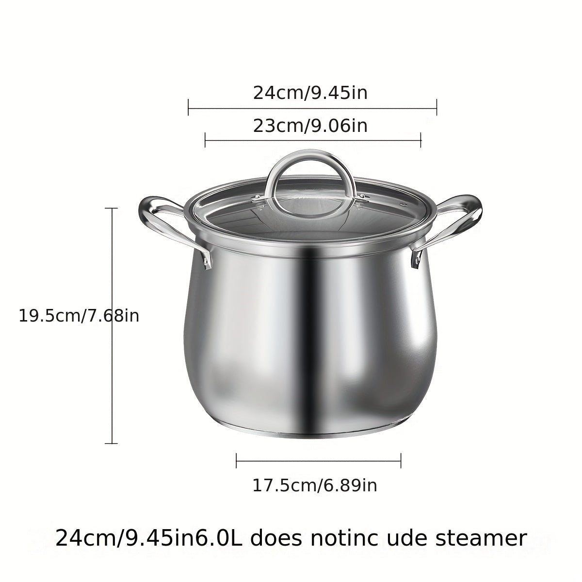 Large Capacity High Soup Pot made of 304 Stainless Steel, Thickened for Household use. Can be used for Cooking Porridge, Stews, and Steaming on Electromagnetic or Gas Stoves.