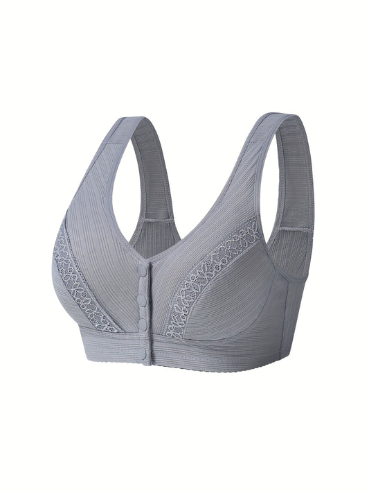 Front-buttoned wireless bralette for women - the ideal fit for lingerie and underwear.