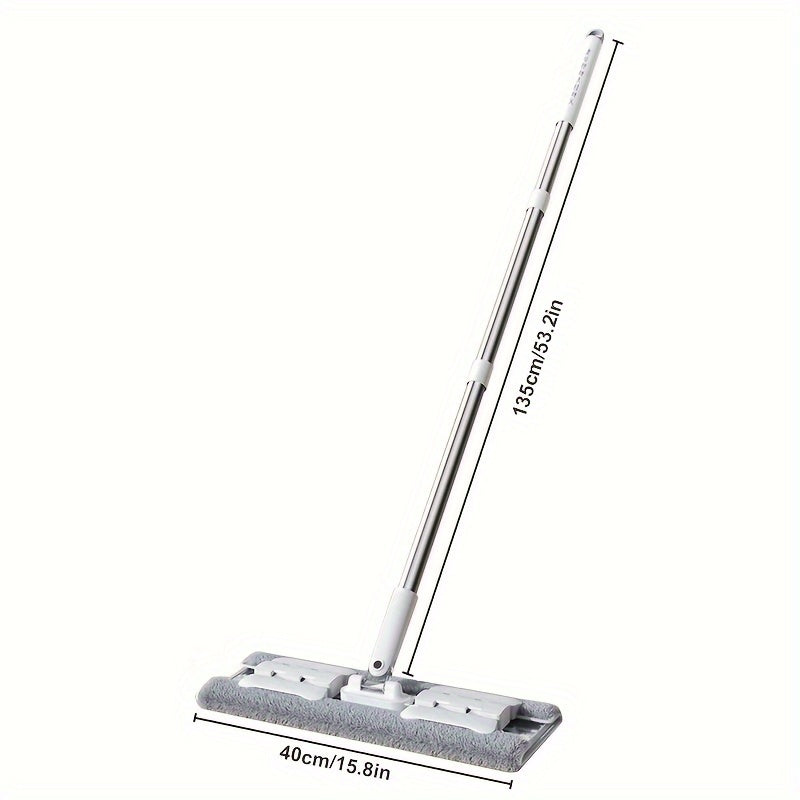 Multi-functional Wet & Dry Flat Mop with Detachable Cloth - Made of Stainless Steel and Plastic, Ideal for Cleaning Floors, Walls, Bedrooms, Living Rooms, and Bathrooms