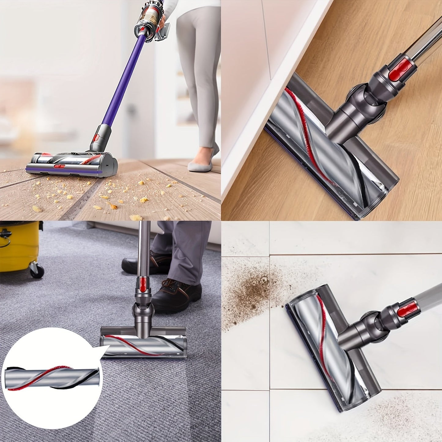 Upgrade your Dyson V11 Cordless Vacuum with this top-rated Durable Roller Brush Replacement. Featuring easy installation, red bristles, and a black base, this floor-cleaning attachment is designed to efficiently clean your floors. Compatible with part