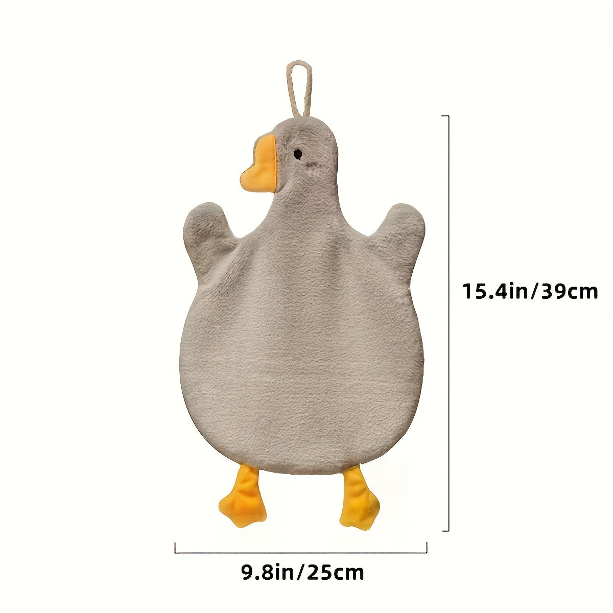 Cartoon Duck Hand Towel: Super absorbent, quick dry, and machine washable. Suitable for kitchen, bathroom, or bedroom. Made of 85% polyester and 15% acrylic blend with a modern style woven weave. 100gsm.