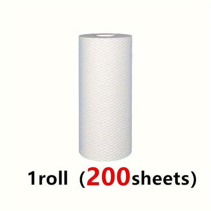 1 roll of Lazy Rag disposable kitchen paper towel (100/200 sheets) that is also washable and can be used for both wet and dry purposes. This versatile towel can be used as a dishwashing cloth, non-stick oil rag, degreasing towel, household cleaning rag