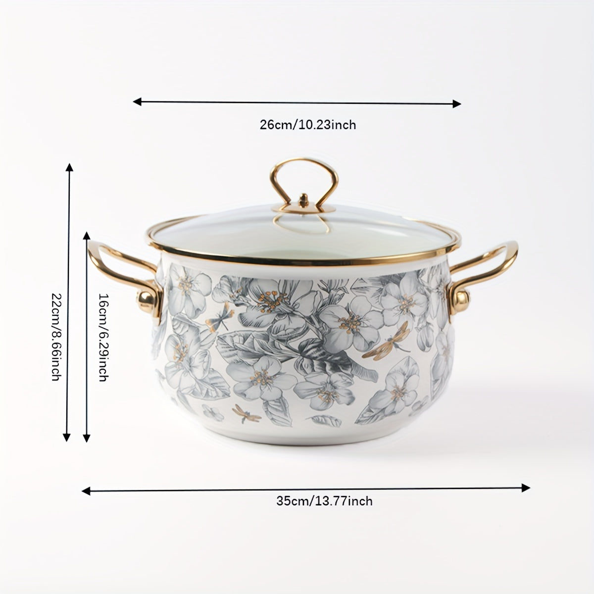 Premium Enamel Soup Pot featuring Dual Handles - Designed for High Temperatures, Spacious for Stewing & Boiling, Compatible with Gas and Electric Stoves, Ideal for Home and Restaurant Use in Kitchens