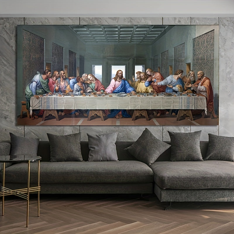 1pc Frameless Canvas Wall Art of "The Last Supper" by Leonardo Da Vinci - Vivid, Waterproof Print for Modern Living Room Decor