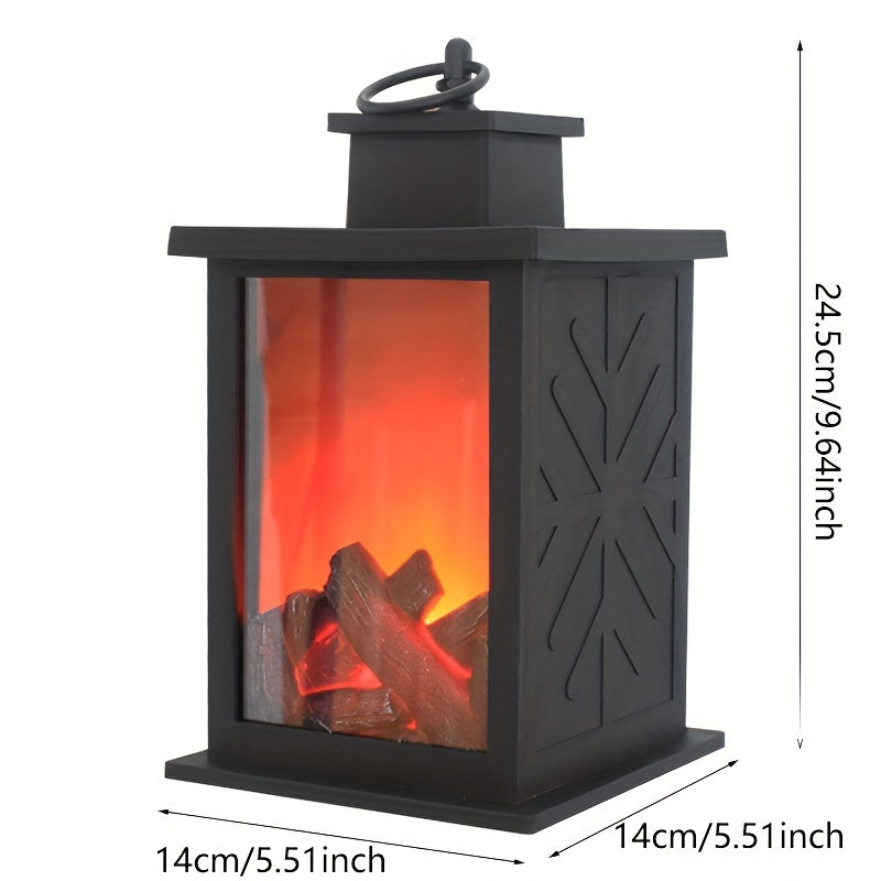 Smart touch switch flame fireplace wind light - realistic charcoal ornament for home decor.