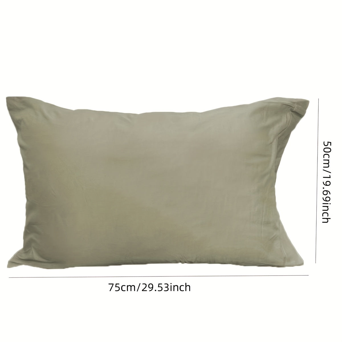 Organic Pillowcase in Standard Size with Envelope Closure, 80-Count Weave - Soft and Breathable - Colors Available: Khaki, Beige, Burgundy, Navy Blue