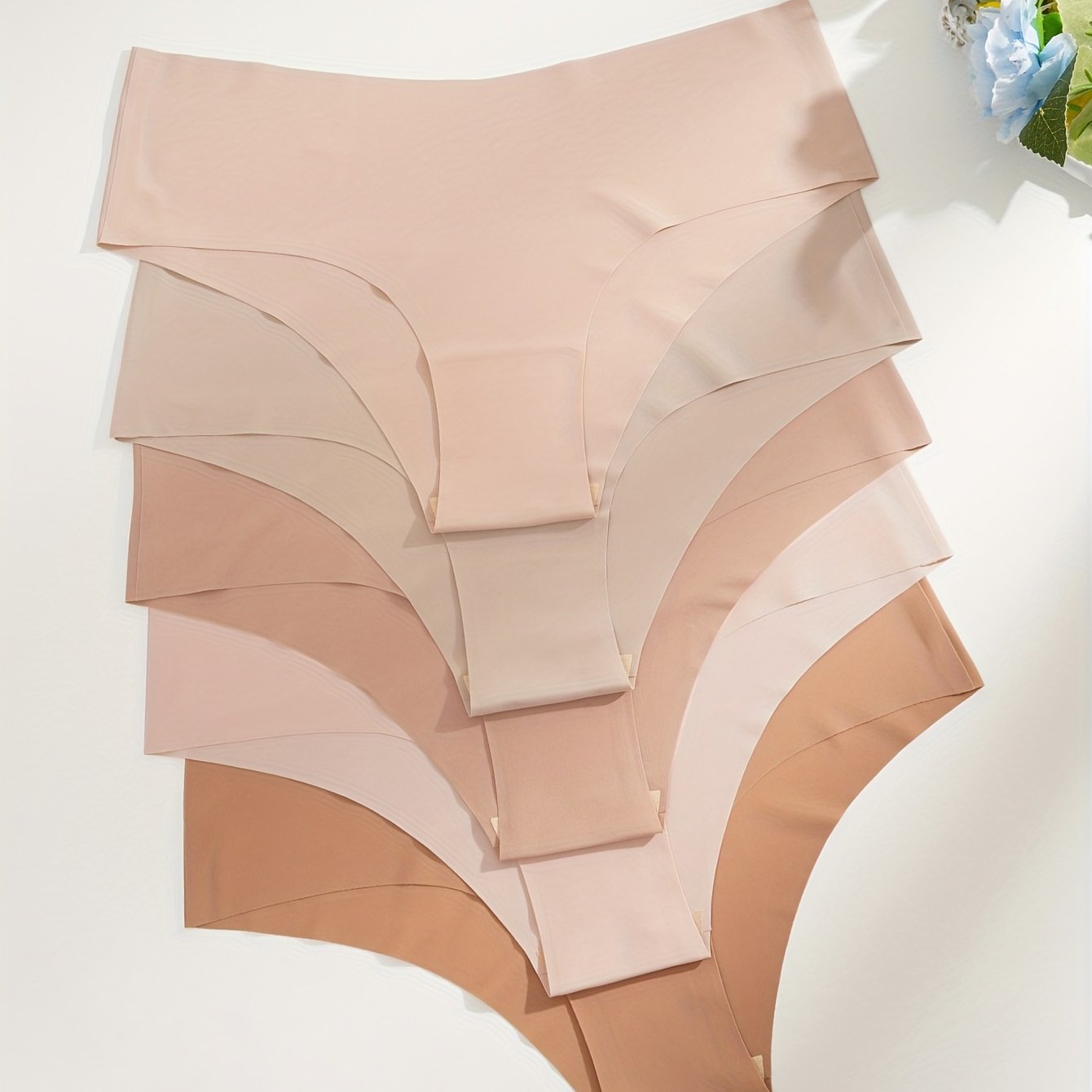 5 Simple Solid Hipster Panties: Comfortable, Seamless, Low Waist. Women's Lingerie & Underwear.