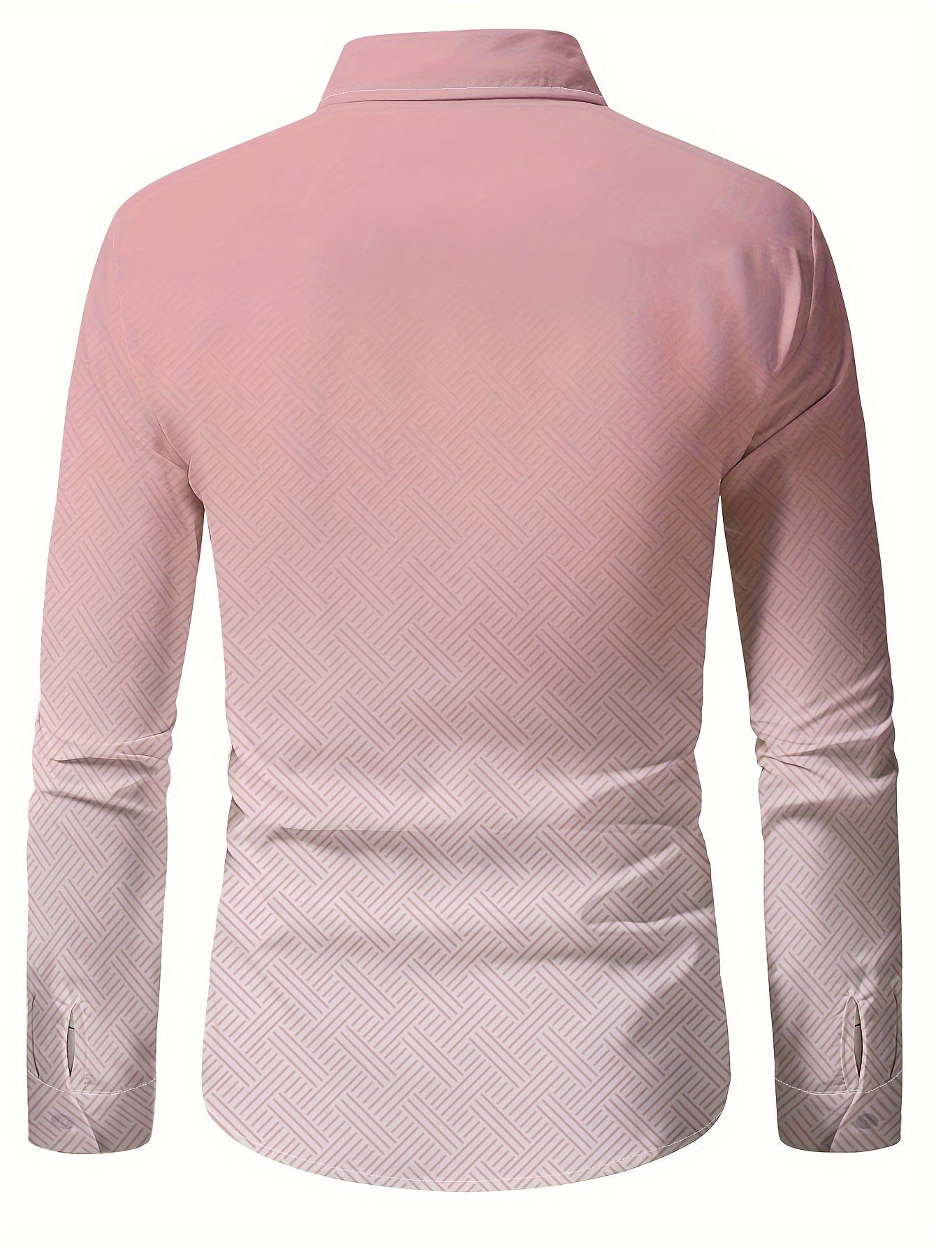 Fashionable men's long sleeve shirt with breathable polyester and unique print design, perfect for spring and fall.