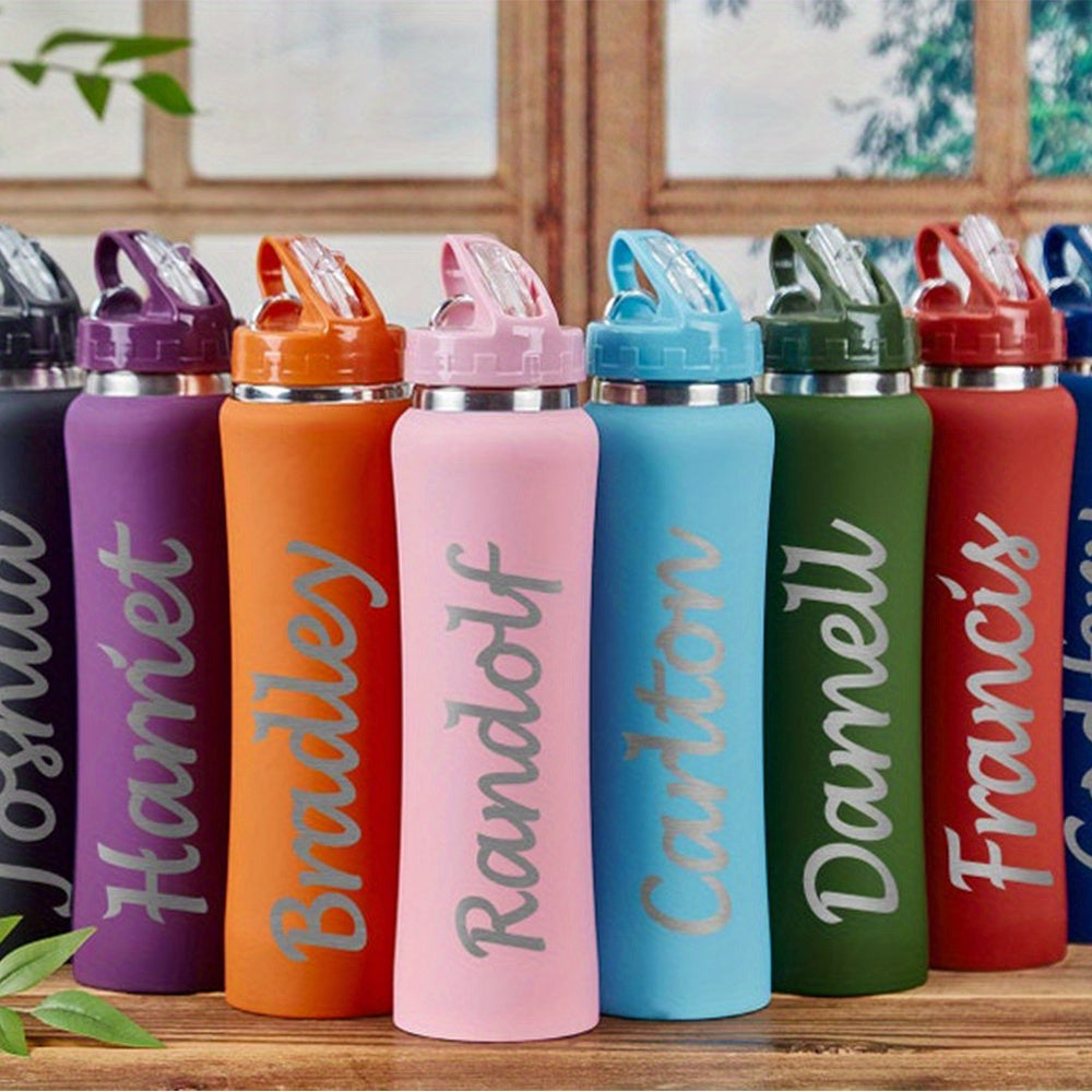 Customized stainless steel water bottle ideal for gym, biking, and outdoor activities. Perfect gift for men, women, dad, and mom. Great for Christmas or birthdays.