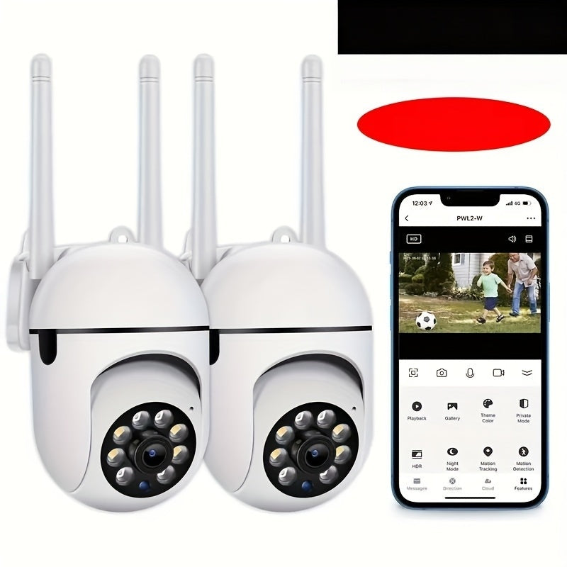 Get the ultimate surveillance with the 1pc TERUHAL Ultra HD 1080P Wireless Security Camera. This camera features a 355° panoramic view, 2-way audio, night vision, and Wi-Fi connectivity. Made from durable ABS material and powered by USB, this camera does