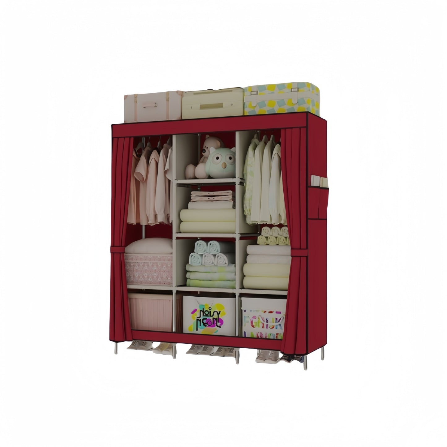 Easily Assembleable Portable Wardrobe Organizer Made of Durable Non-Woven Fabric, Comes in Various Colors, Extra Strong and Sturdy.