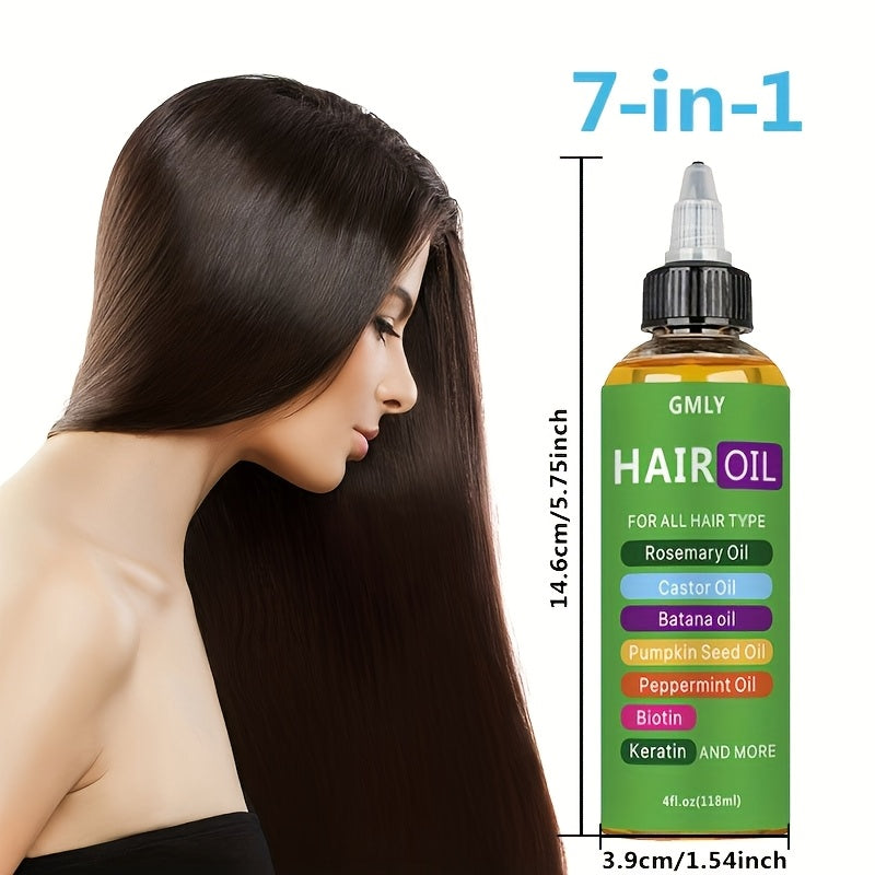 4oz Rosemary Hair Oil Blend for all hair types with Castor, Batana, Biotin, Aloe Vera, Jojoba Oils.