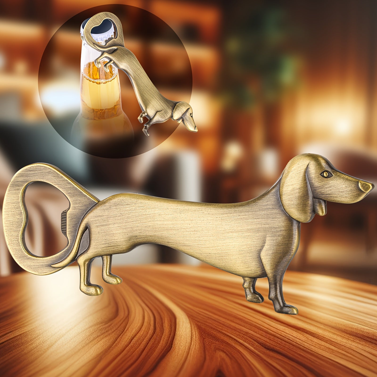 Sausage dog bottle opener for beer, wine, juice. Ideal for bars, restaurants, and home bars. Perfect for summer drinks.