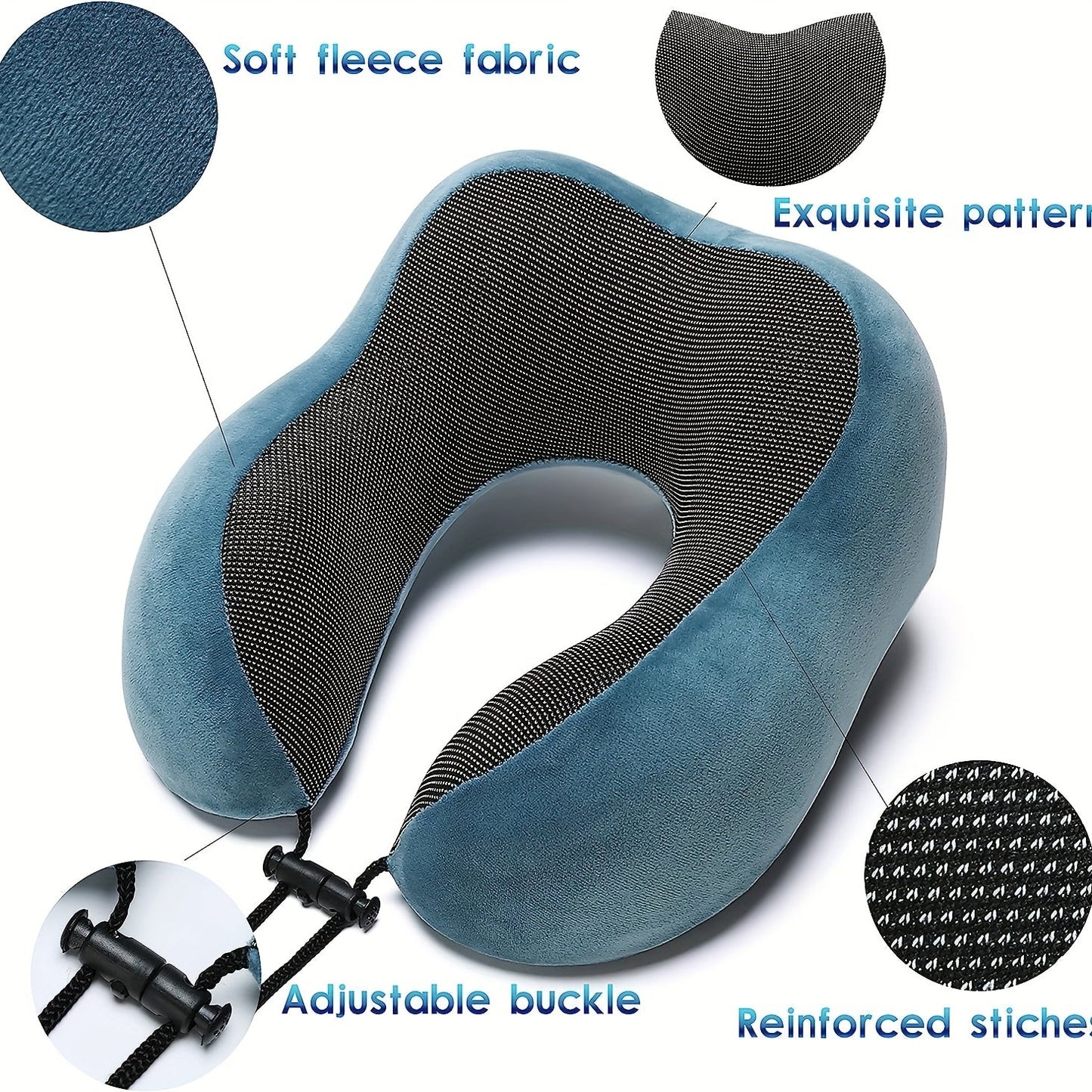 Soft U Shaped Memory Foam Neck Pillow for Travel, Airplane, and Bedding - Cervical Support Pillow