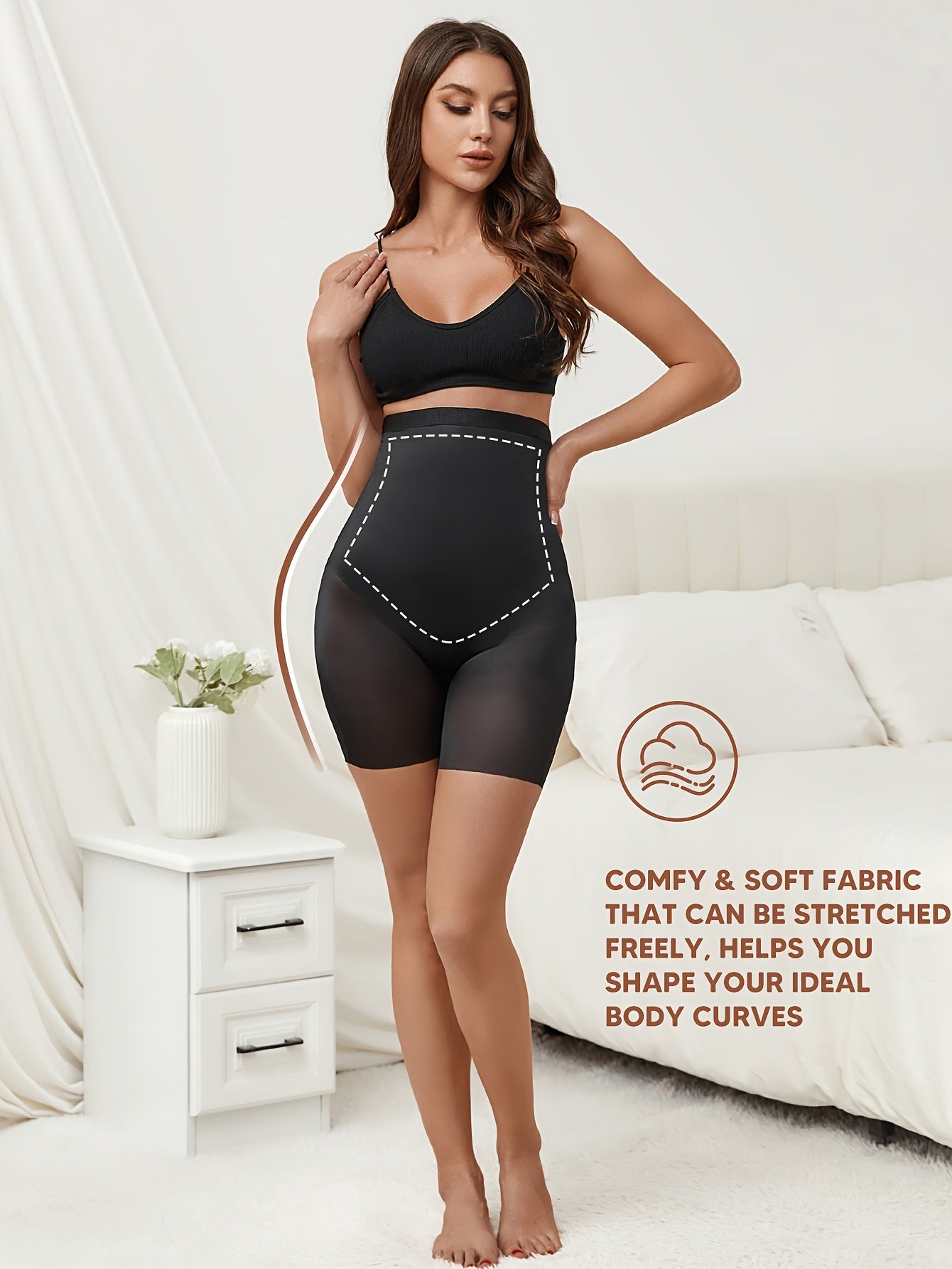 Elastic waist trainer with chest and tummy support, lifts butt.