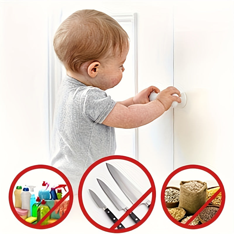 Baby-proofing your cabinets just got easier with these Child Safety Cabinet Locks. This set includes 4pcs of latches with upgraded stronger adhesive for easy installation. Works with most cabinets and drawers without the need for drilling. Available in