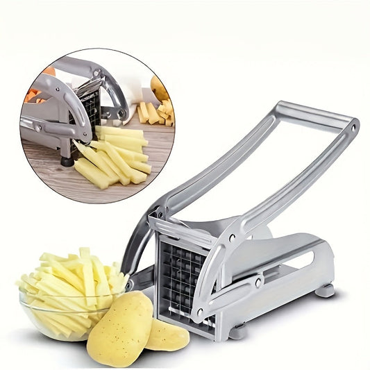 Stainless Steel Manual Potato Slicer - Handy French Fry Cutter for Kitchen, Handheld Veggie Chopper for Cucumbers & Radishes, No Power Required, Perfect for Celebrations & Special Events