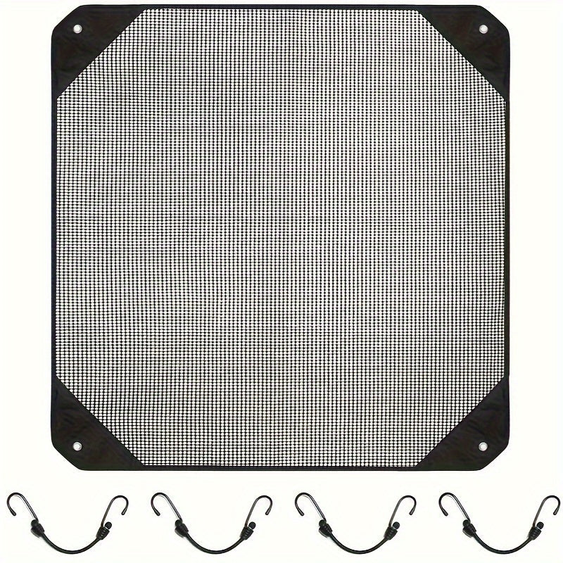 Cover your outdoor air conditioning unit with the DuraGuard Black Thick Sunscreen Rubber Mesh Cover to protect it from dust, sun damage, and other elements. This fan cover requires no electricity to use.