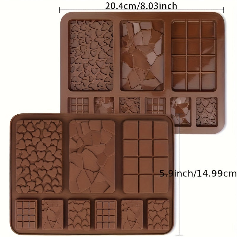 9-Cavity Silicone Mold Set for Waffles, Biscuits, and Cakes - Versatile Bakeware for Homemade Chocolate Bars, Snacks, and Desserts - Reusable and Non-Stick - Great for Home Baking