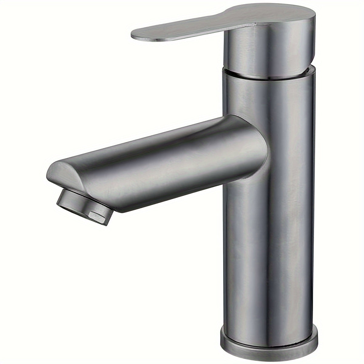 Modern 304 stainless steel faucet, single handle dual control, gun grey finish for home bathroom sink with rust prevention.