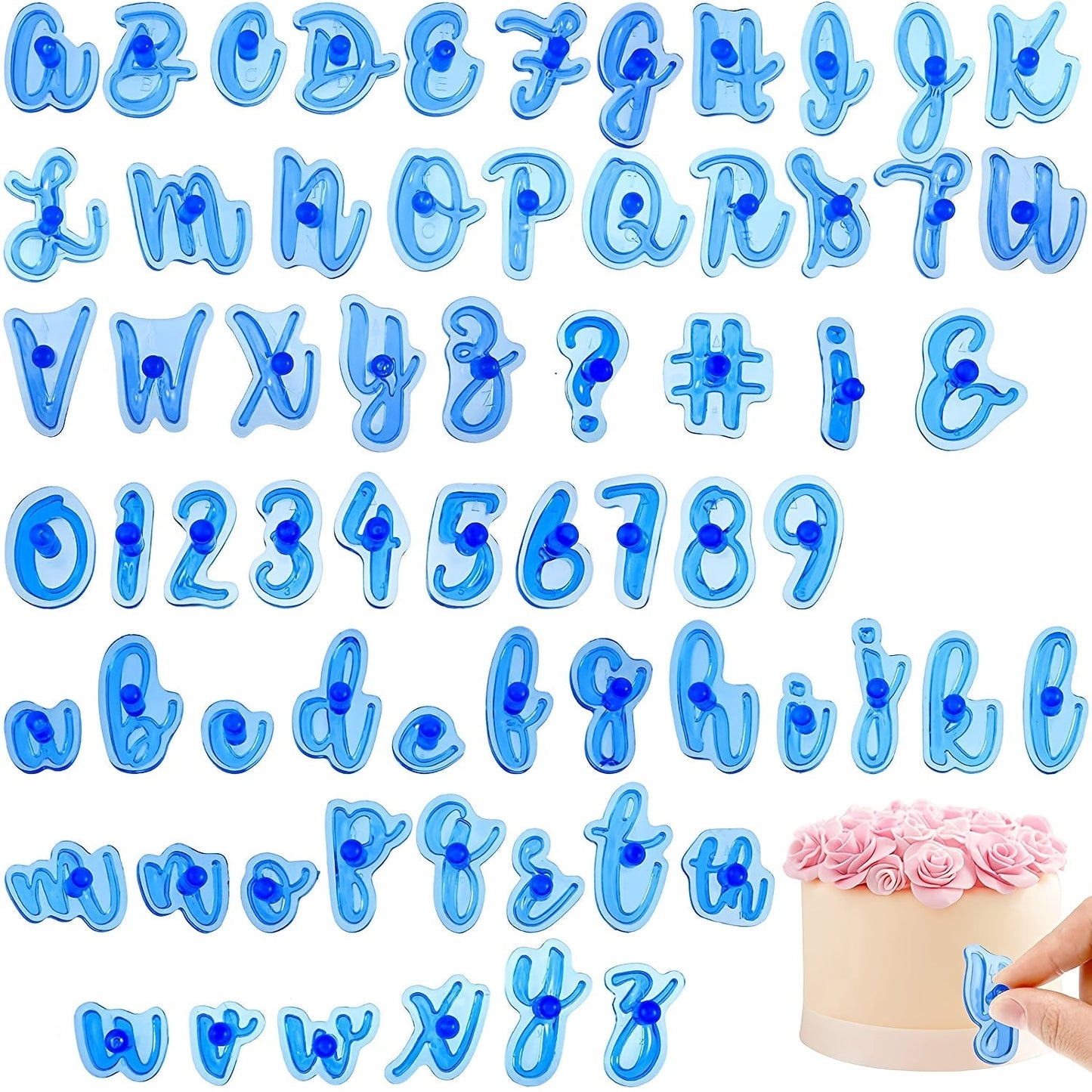 Mold Set featuring Upper and Lower Case English Alphabet Letters for Fondant Printing, Cookie Baking, and Cake Decoration