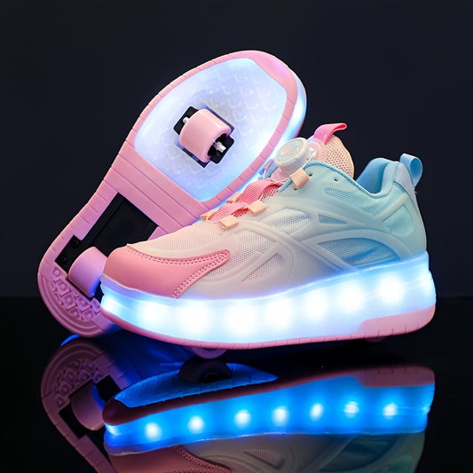 Stylish LED Roller Shoes for Boys with Anti-Slip Wheels, Perfect for All Seasons