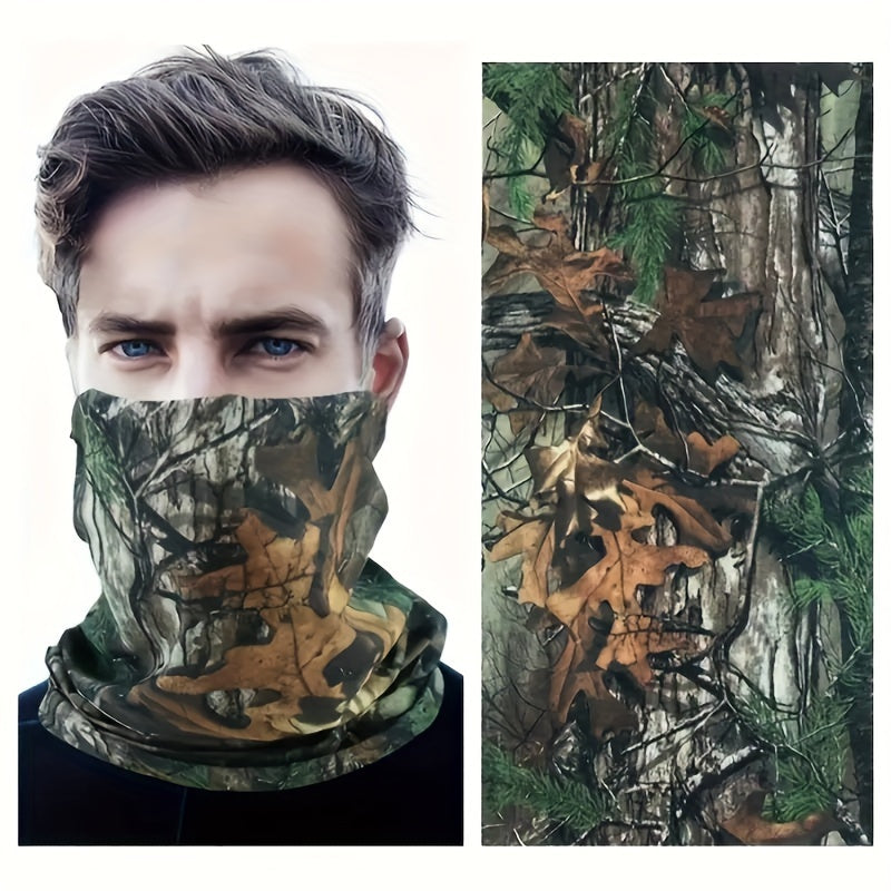 Set of 4 Seamless Camo Neck Gaiters for Men - Offering UV Protection, Dustproof, Ideal for Cycling & Outdoor Pursuits