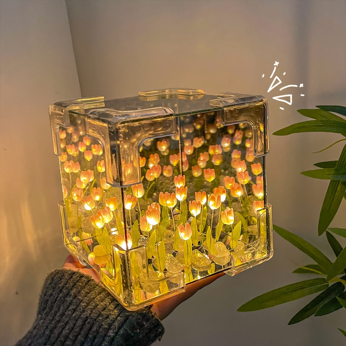 Create your own handmade gift with this Tulip 3D Stereo Flower Sea Night Light! Perfect for decorating your home, living room, or bedroom for Halloween or Christmas.