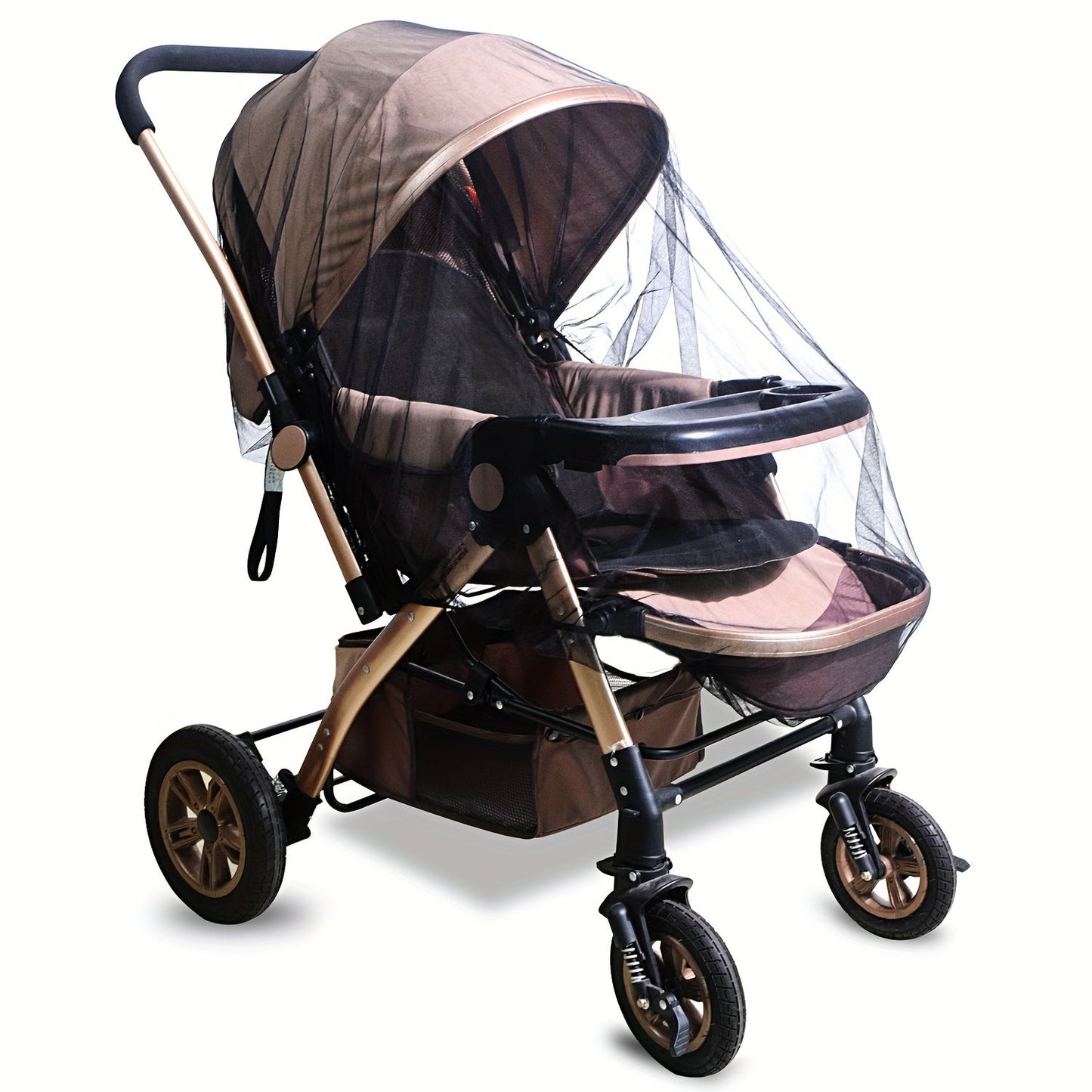 Long-lasting Black Mosquito Net for Strollers & other items - Can be washed in the machine, has a Geometric Pattern, Perfect for Bassinets, Cradles, Playards & Portable Mini Cribs.