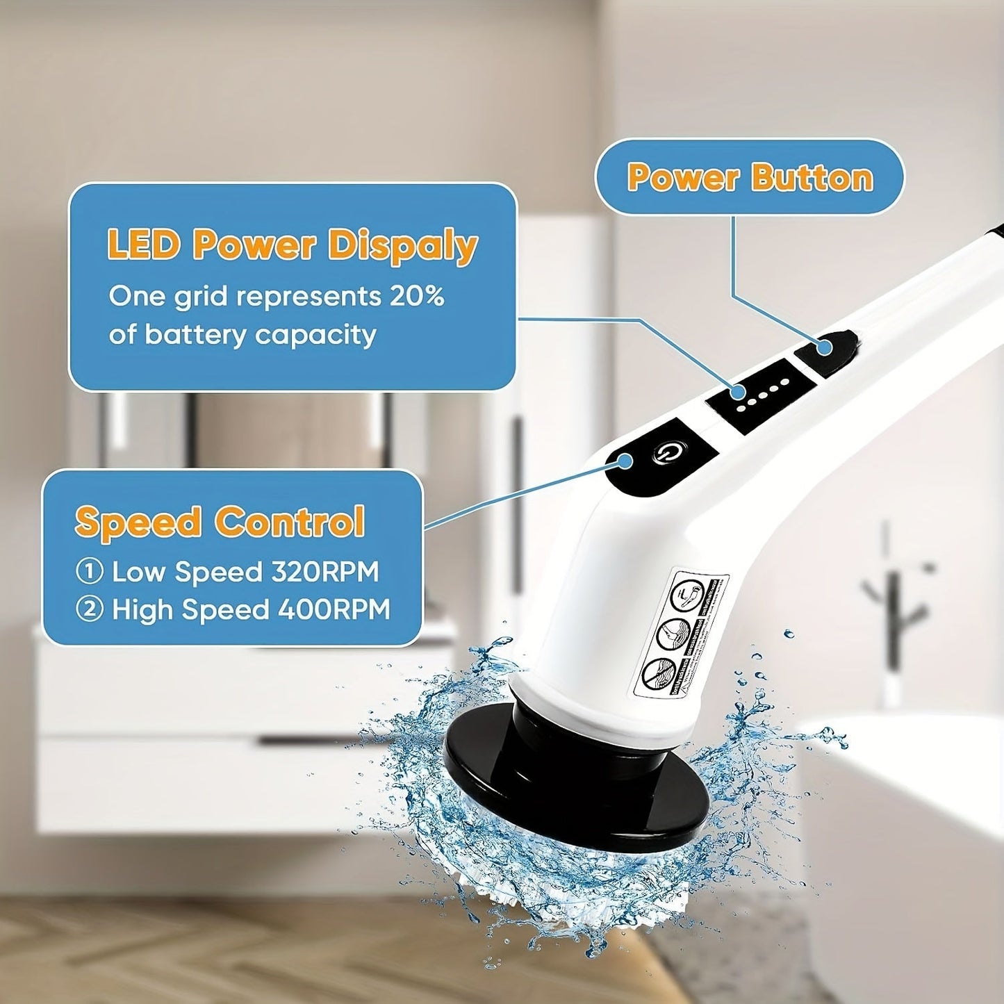 Rechargeable Electric Spin Scrubber Set with 7 Interchangeable Brush Heads, Cordless Cleaning Brush with Extendable Handle for Bathroom, Kitchen, Tiles, and Shower