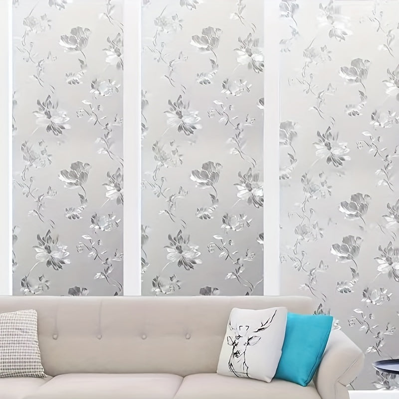 Decorate your home with these stunning hibiscus flower pattern glass window stickers. Add privacy with this decorative frosted film that is easy to remove and sticks to your window with static adsorption. Perfect for the living room, bedroom, kitchen