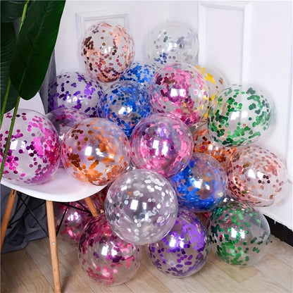 10 colorful glitter balloons - perfect for parties and weddings