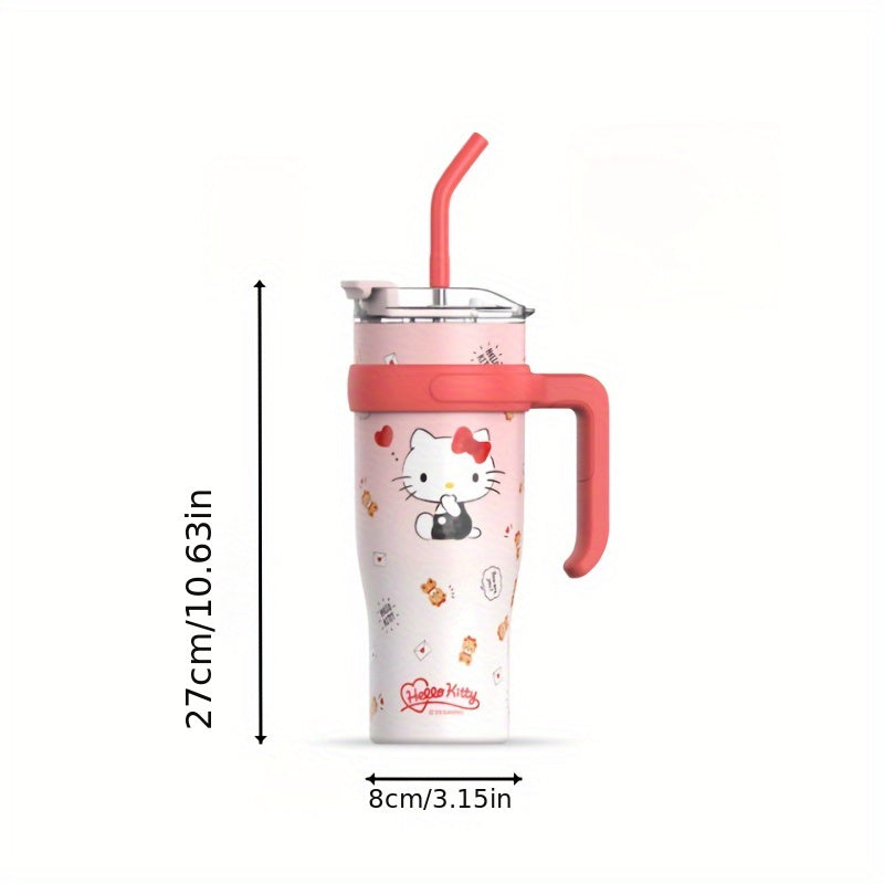 Large capacity insulation cup with a cute HelloKitty design - the perfect birthday gift! Comes with a straw for easy sipping.