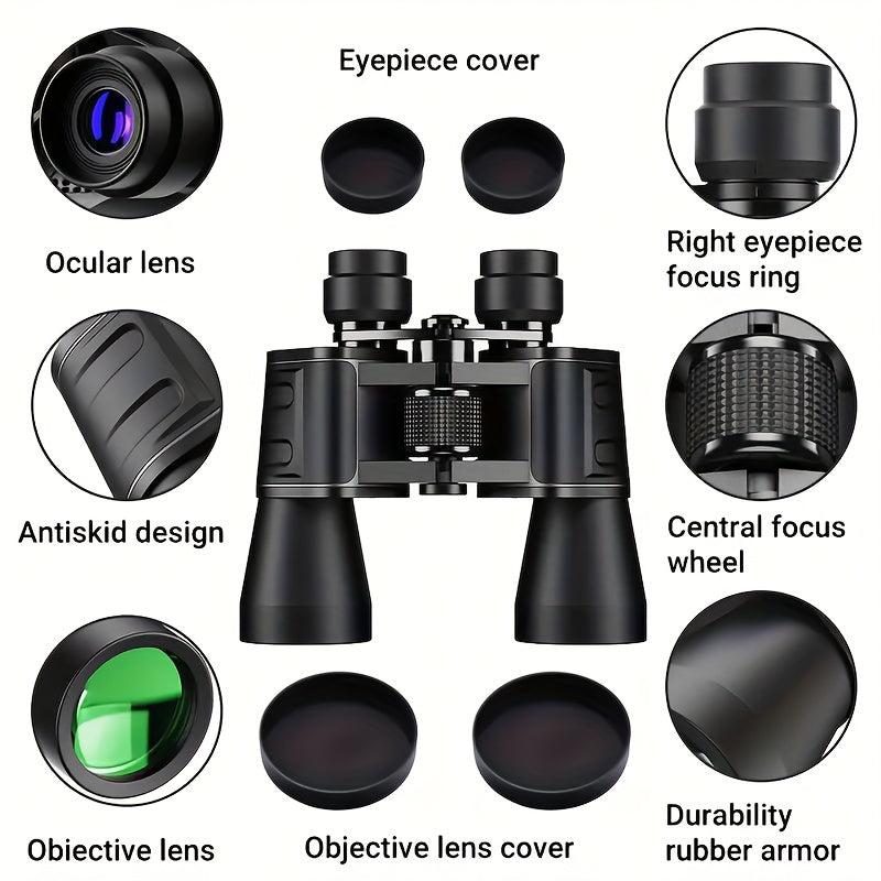 Adult binoculars with FMC lens glass designed for birdwatching, featuring high-power dual lenses for outdoor sports, games, and concerts.