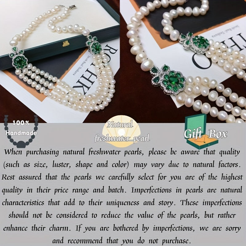 Elegant and luxurious Vintage Freshwater Pearl Necklace, perfect for everyday wear and special occasions - Comes in a beautiful Gift Box.