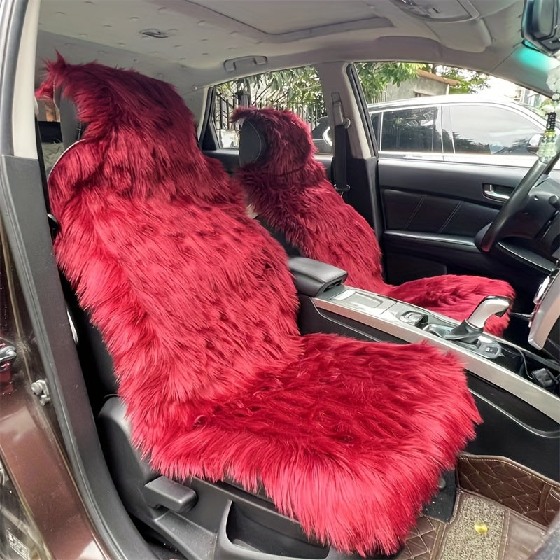 Thickened plush seat cushion for winter car driving.