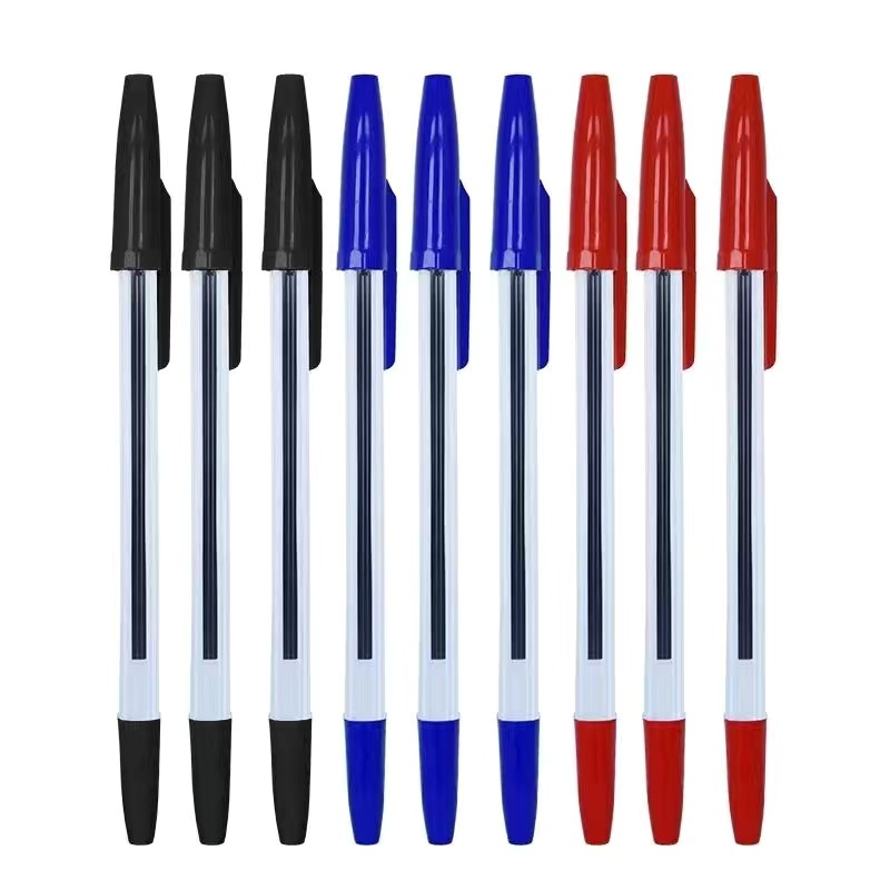 10 Round Ballpoint Pens, 0.7mm Tip, 3 Colors