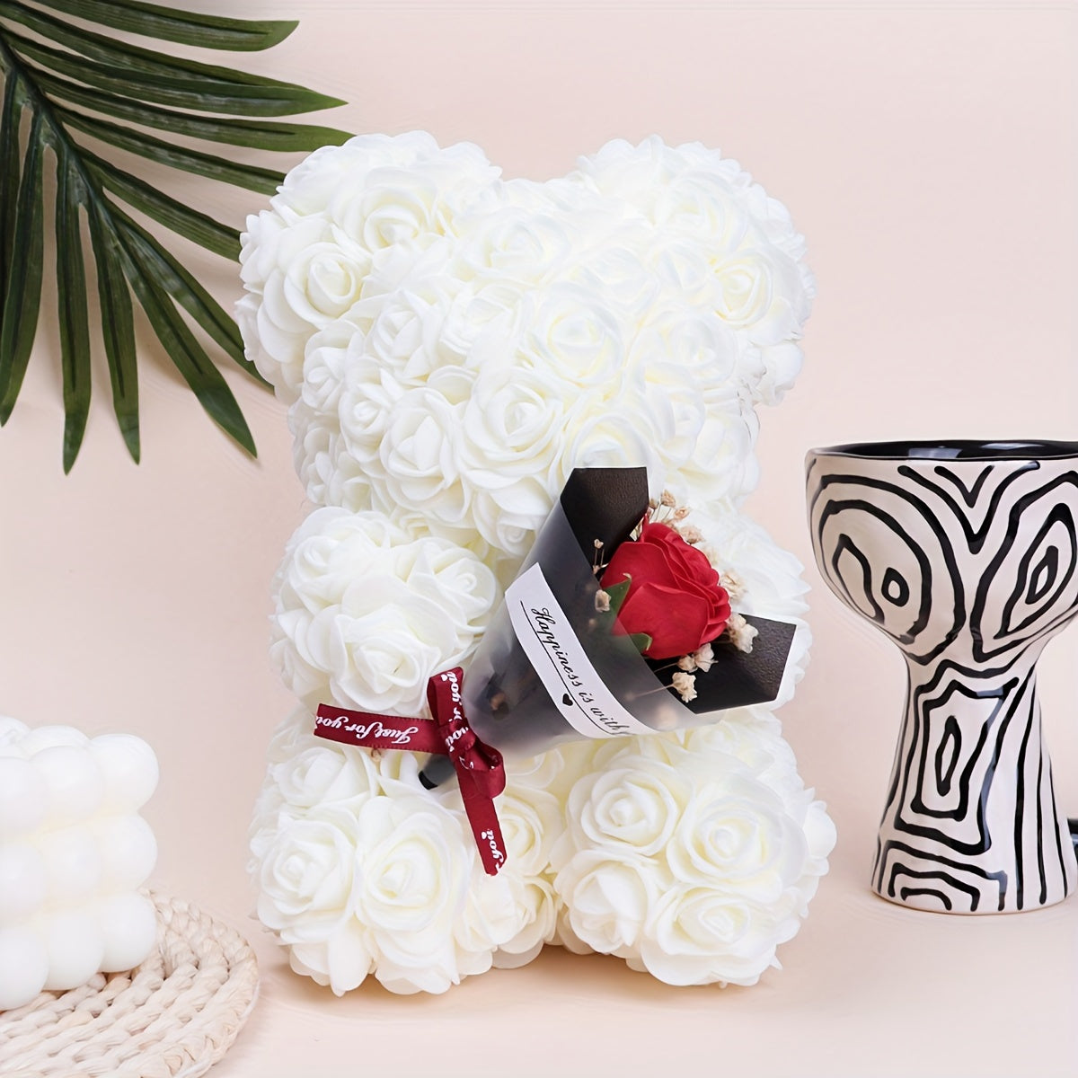 Rose Bear Hug - Ideal for Weddings, Engagements, Christmas, and Graduation | Battery-Free, Party Decor, Ideal Gift for Friends