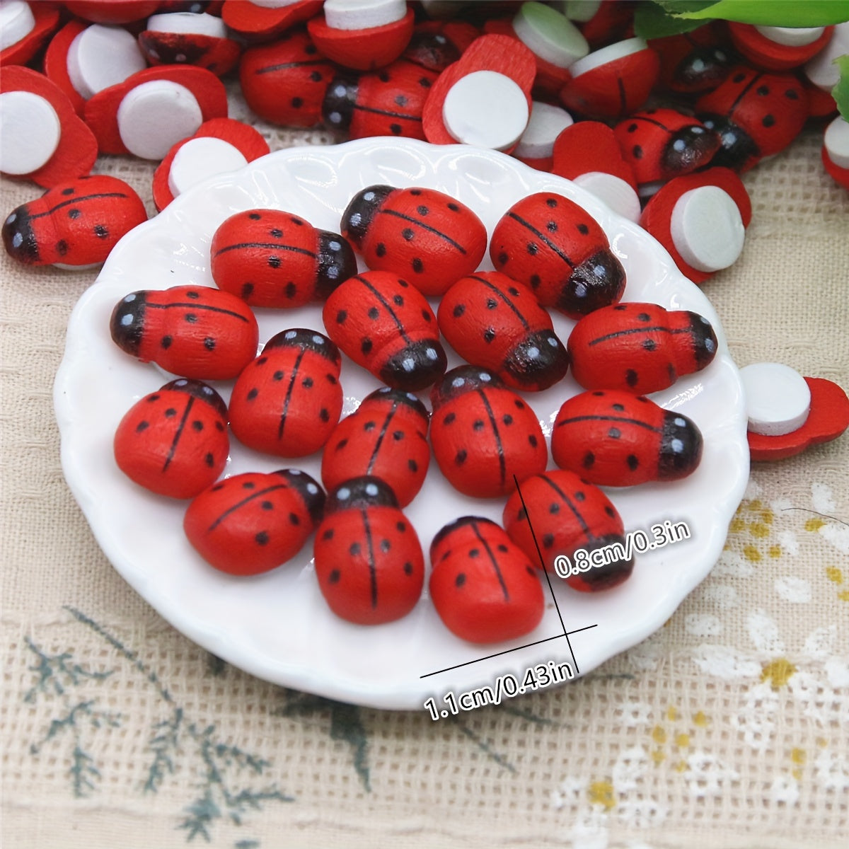 100 handmade ladybug and bee decoration accessories