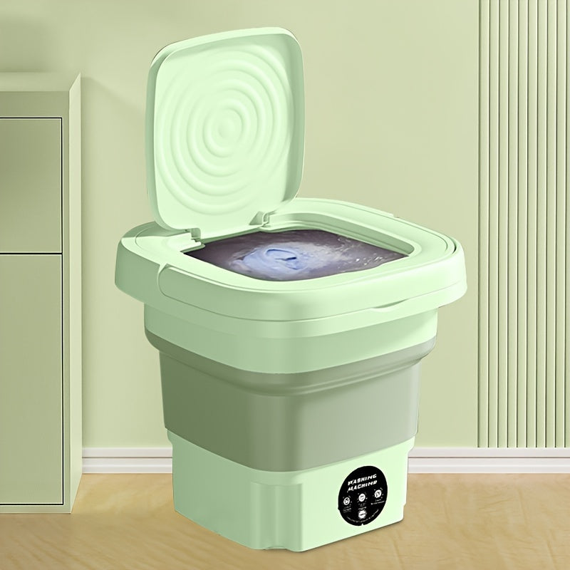 MOMMED Portable Mini Washing Machine 8L is a compact, energy-efficient laundry washer suitable for small loads, underwear, household, car, dormitory, and RV. It is space-saving and comes