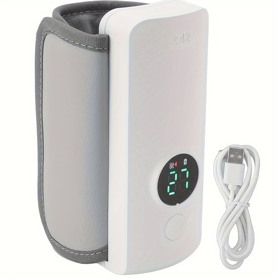 1pc Portable Wireless Milk Warmer with LCD Display, USB Charging, 6000mAh Battery, Constant Temperature Control, Compact & Travel-Friendly