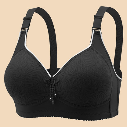 Solid seamless wireless tank bra with tassel decoration, providing sexy comfort and push-up support for women's lingerie.